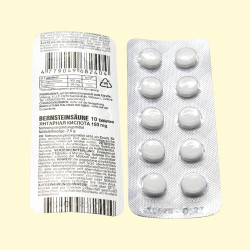 Янтарная кислота 10 таблеток, 150 мг